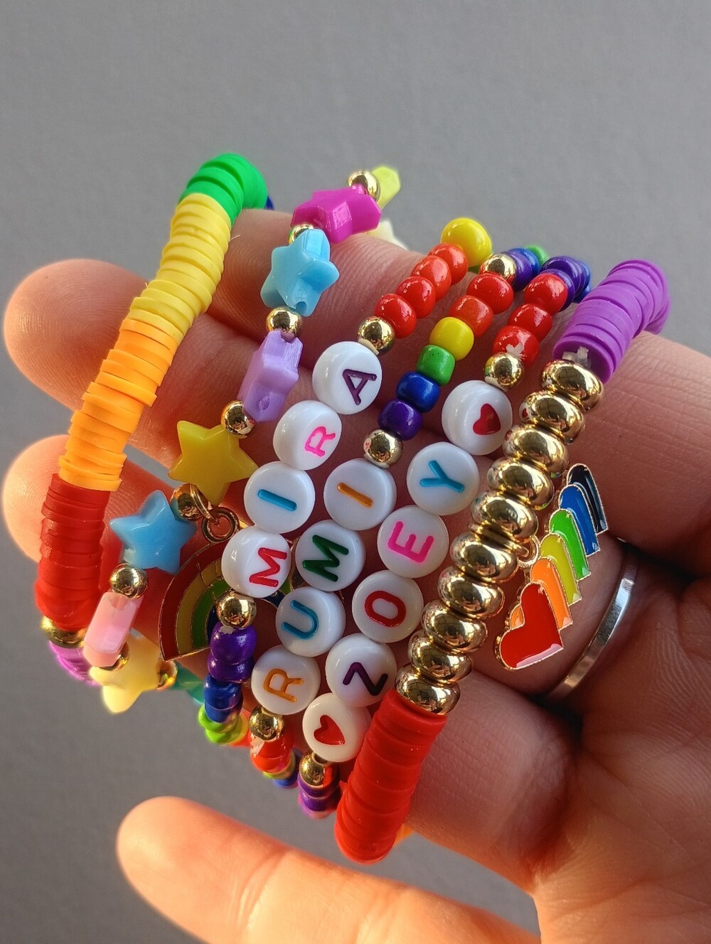6 Piece K-pop Demon Hunters Rainbow Bracelet Set